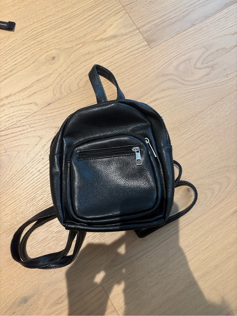 Garage Black Pebble Faux Leather Mini Backpack